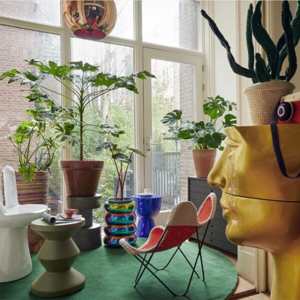 Σκαμπώ Outdoor Zig Zag Matt Olive