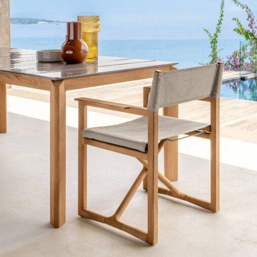 Καρέκλα Σκηνοθέτη Thea Μασίφ Teak 61x55xH82