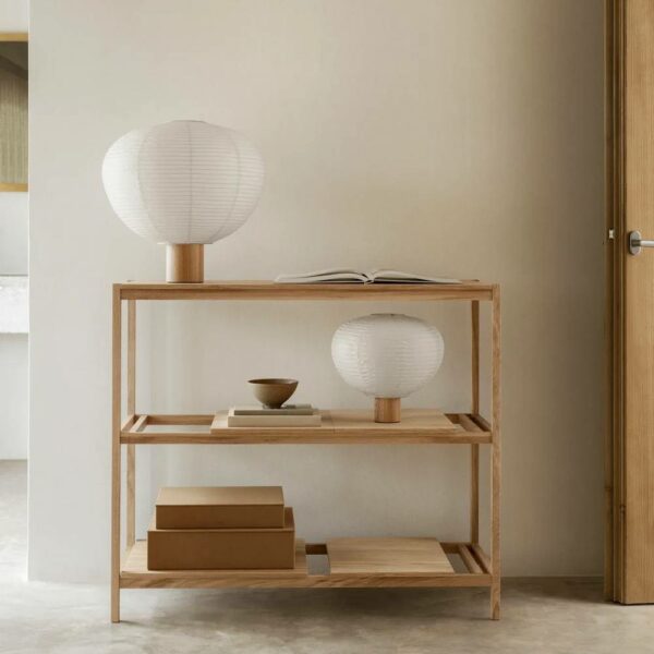 Επιτραπέζιο Φωτιστικό Kami - Ξύλο Δρυός/Ριζόχαρτο, 46×46×H45