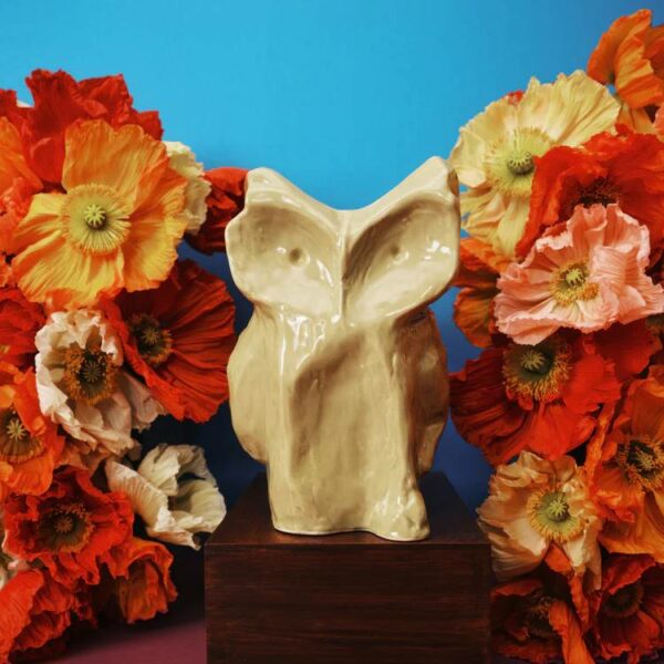 Βάζο Owl - Κίτρινο, 16.5x15.5xH23