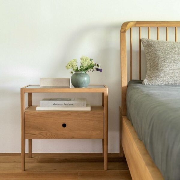 Κομοδίνο Spindle - Μασίφ Δρυς, 55x35xH52