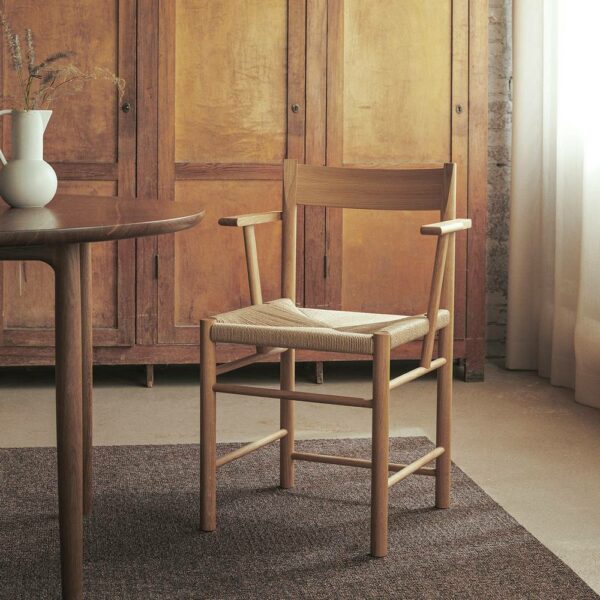 F-Chair Με Μπράτσα - Μασίφ Δρυς, 54,5xH81