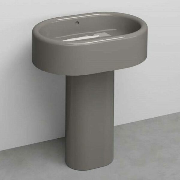 Σετ Νιπτήρα + Κολώνα Itaca - Γυαλιστερό Γκρι