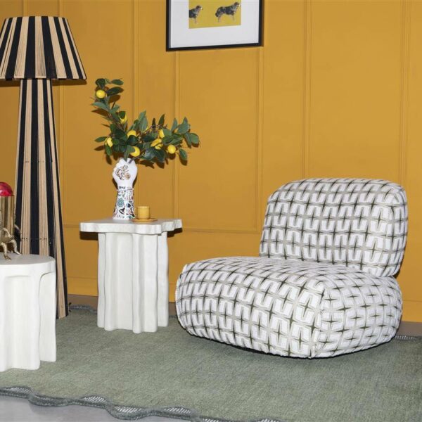 Πολυθρόνα Lounge Ritz - Μπεζ/Πράσινη, 92x81,5x71