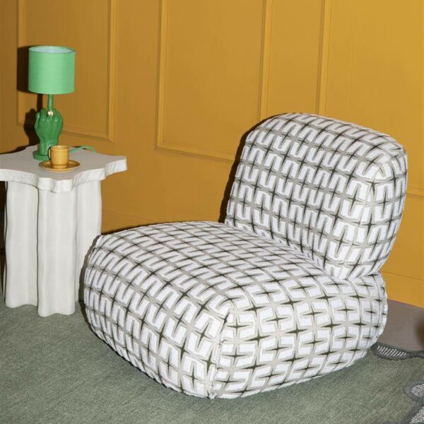 Ritz Lounge Armchair - Beige/Green, 92x81.5x71