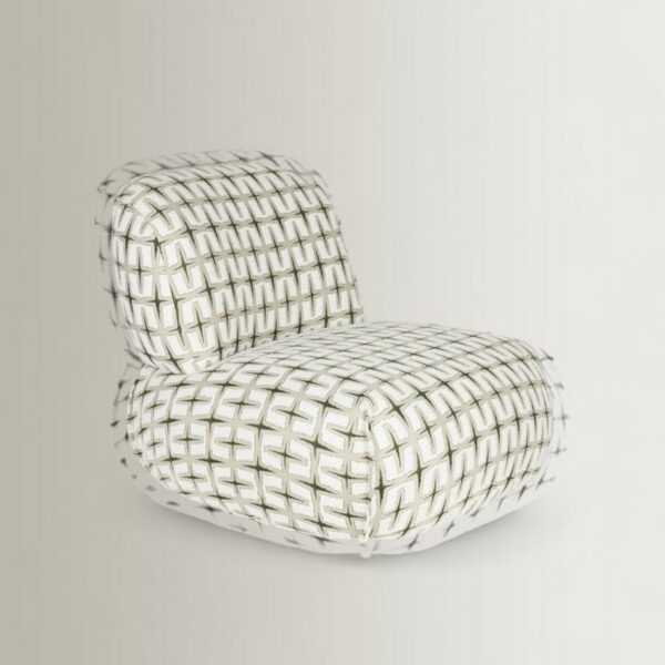 Ritz Lounge Armchair - Beige/Green, 92x81.5x71