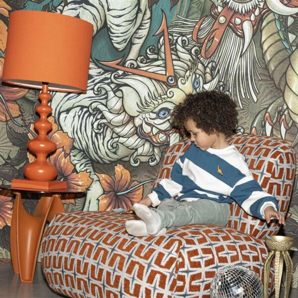 Πολυθρόνα Lounge Ritz - Μπεζ/Πορτοκαλί, 92x81,5x71