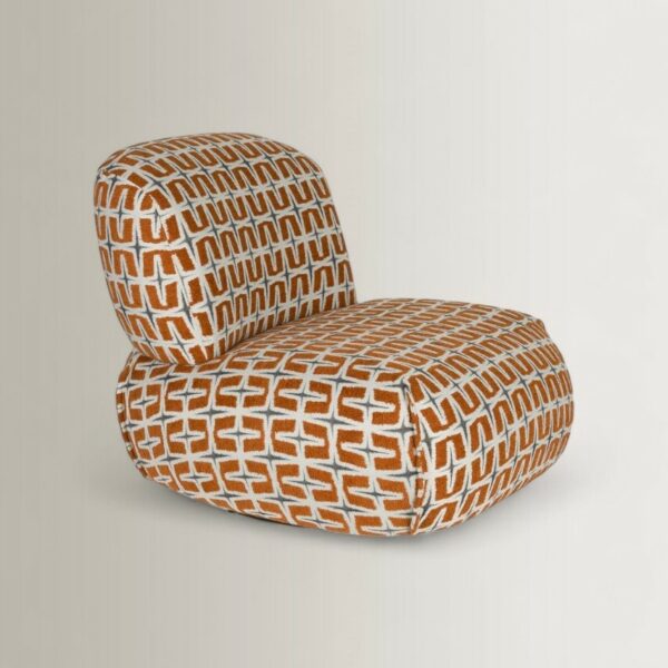 Πολυθρόνα Lounge Ritz - Μπεζ/Πορτοκαλί, 92x81,5x71