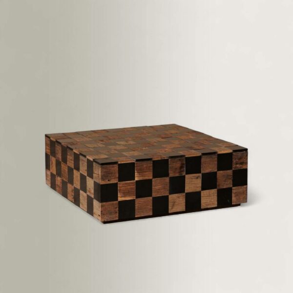 Τραπέζι Σαλονιού Kadrie - Μάρμαρο/Ξύλο, 90x90xH33