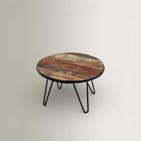 Τραπεζάκι Tyre - Iron + Wdn, 60xH45