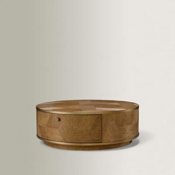 Τραπέζι Σαλονιού Velutto – Carved Oak, 100×H36,5 cm