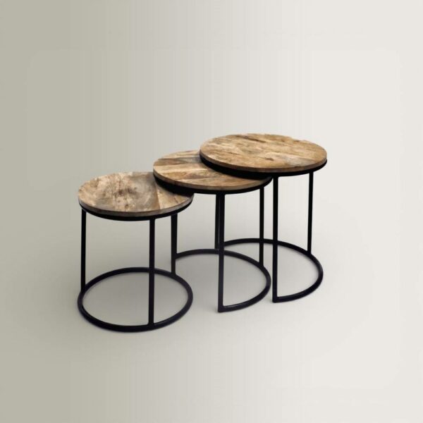 Σετ/3 Τραπεζάκια C55-64 - Iron + Wdn