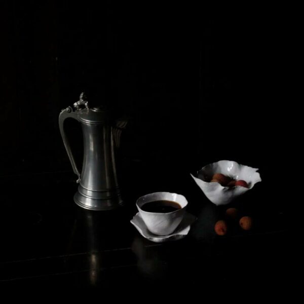 Κούπα + Πιατάκι Claire - Λευκό, Ø10 + Ø14