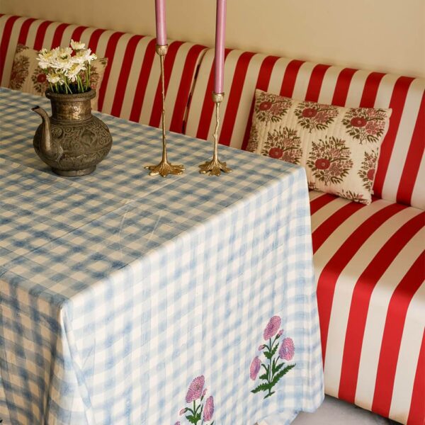 Τραπεζομάντηλο Iris - Μπλε/Λευκό Καρό, 160 x 350