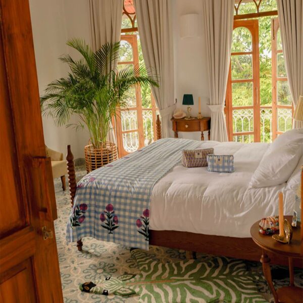 Τραπεζομάντηλο Iris - Μπλε/Λευκό Καρό, 160 x 350