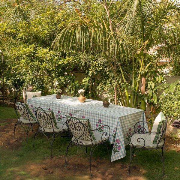 Τραπεζομάντηλο Iris - Μπλε/Λευκό Καρό, 160 x 350