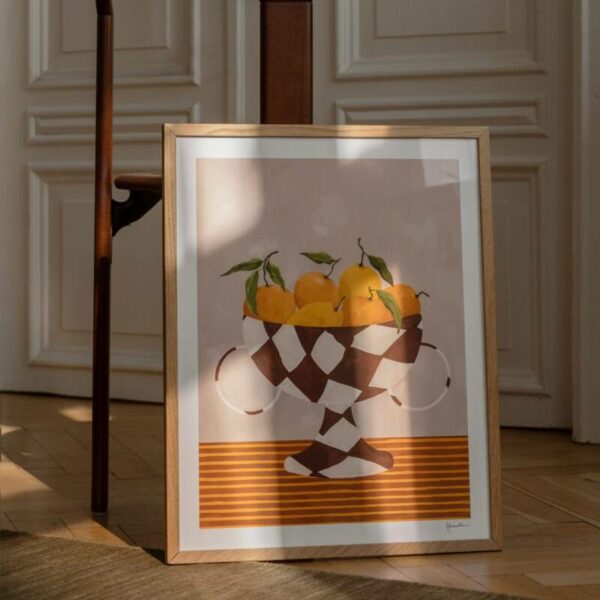 Πίνακας Lemons & Oranges in Checkered Vase - 70x100
