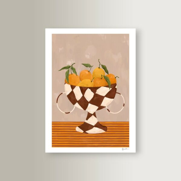 Πίνακας Lemons & Oranges in Checkered Vase - 70x100