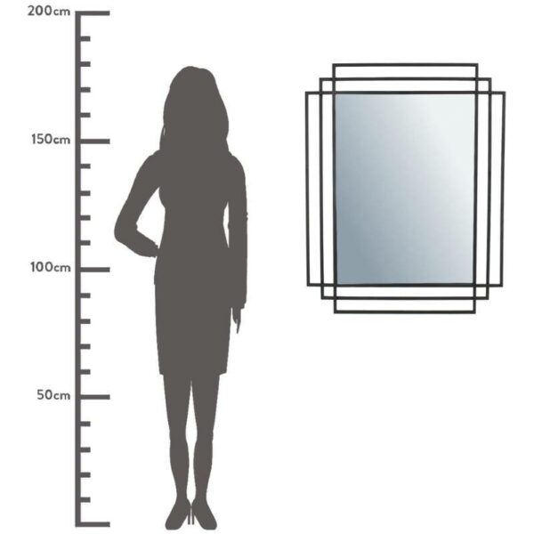 Επιτοίχιος Καθρέφτης XET-4529 - Μαύρος, 97x3xH77