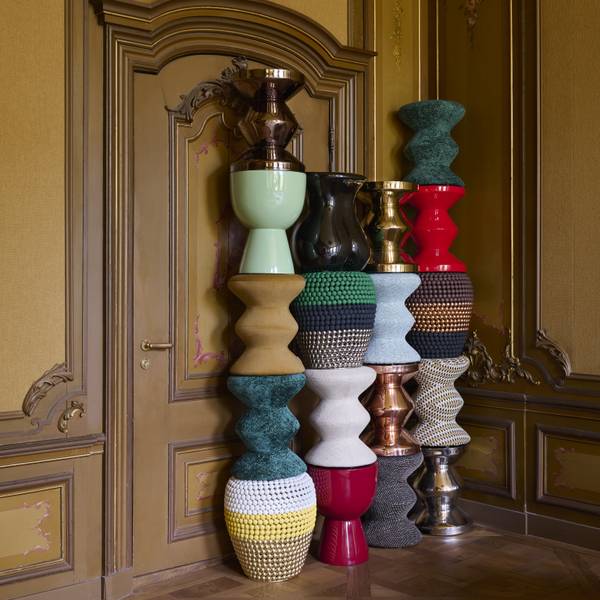 Σκαμπώ Zig Zag Speckled - Dark Brown, 36xH47