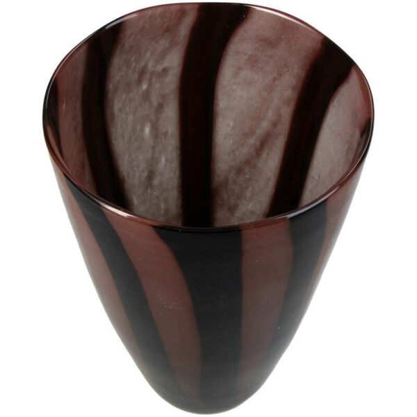 Βάζο Stripe - Καφέ, 14x14x25