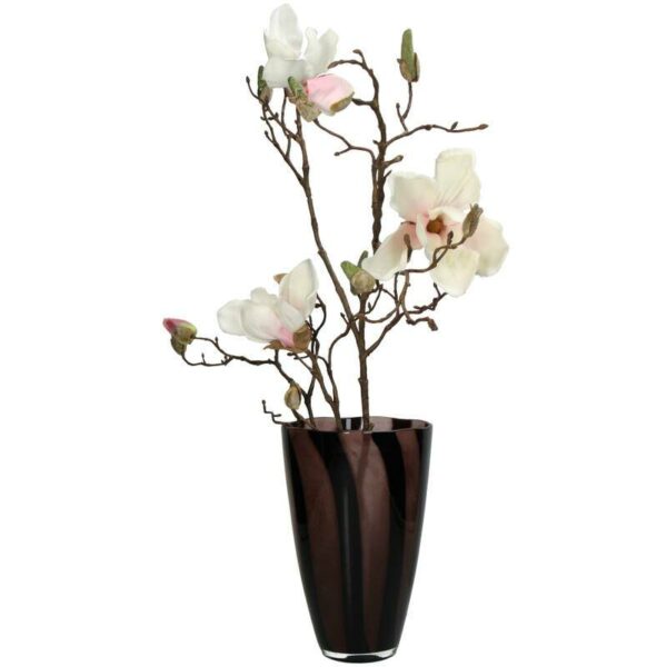 Βάζο Stripe - Καφέ, 14x14x25