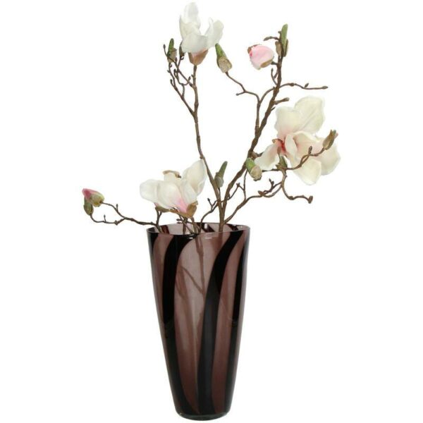 Βάζο Stripe - Καφέ, 16x16x31