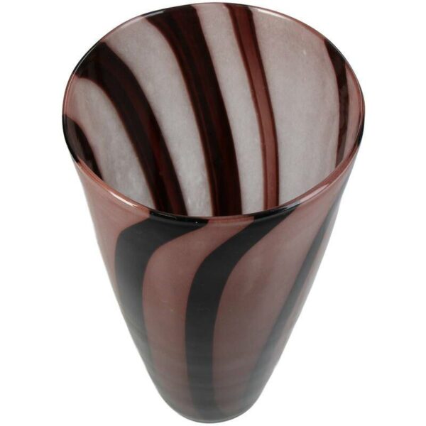 Βάζο Stripe - Καφέ, 16x16x31