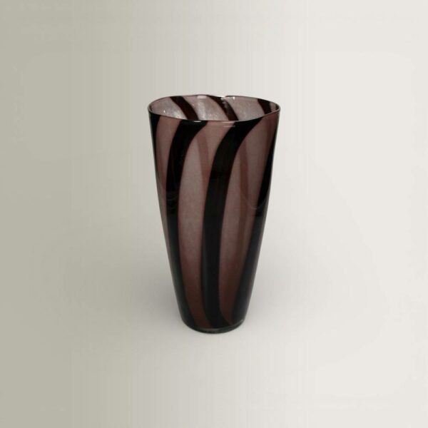 Βάζο Stripe - Καφέ, 16x16x31