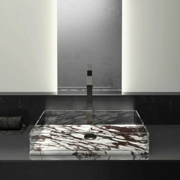 Νιπτήρας SKYLINE Marble XL - Calacatta Viola, 65x35xH12