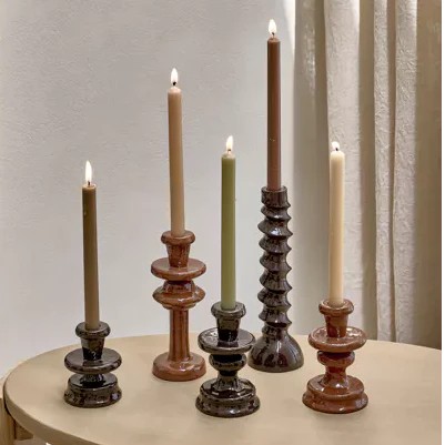 Κηροπήγιο Turret - Σκούρο Καφέ, 9,5xH18